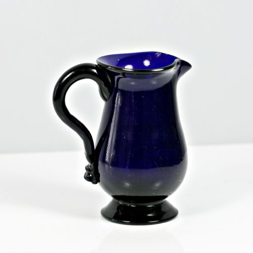 GEORGIAN SMALL BRISTOL BLUE PLAIN BOWL CREAM JUG - ADDITIONAL PHOTO 2