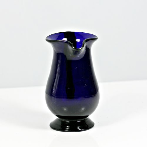 GEORGIAN SMALL BRISTOL BLUE PLAIN BOWL CREAM JUG - ADDITIONAL PHOTO 3