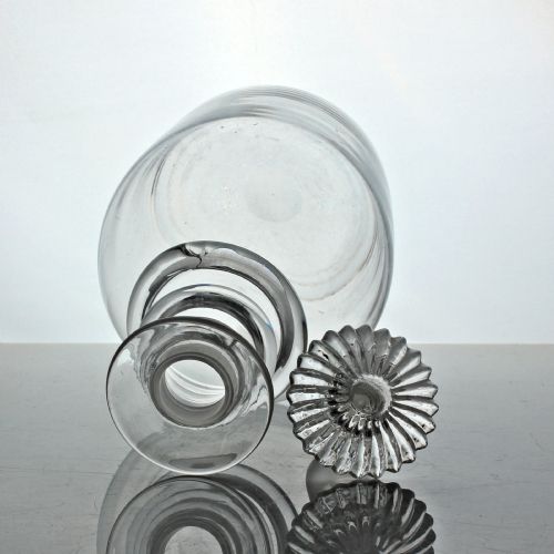 GEORGIAN PLAIN PRUSSIAN STYLE THREE RING DECANTER - ADDITIONAL PHOTO 3
