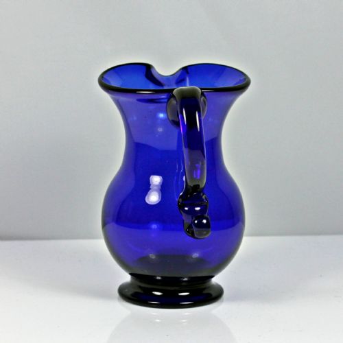 GEORGIAN BRISTOL BLUE PLAIN BOWL CREAM JUG - ADDITIONAL PHOTO 1