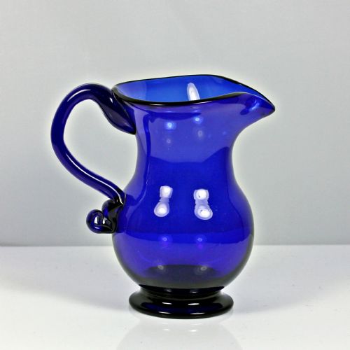 GEORGIAN BRISTOL BLUE PLAIN BOWL CREAM JUG - ADDITIONAL PHOTO 2