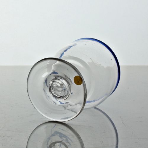 GEORGIAN PLAIN DOUBLE OGEE BOWL MONTEITH OR BONNET GLASS WITH BLUE GLASS RIM - ADDITIONAL PHOTO 2