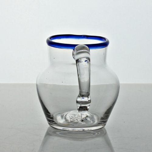 GEORGIAN SMALL PLAIN BOWL CREAM JUG WITH BLUE GLASS RIM - ADDITIONAL PHOTO 2
