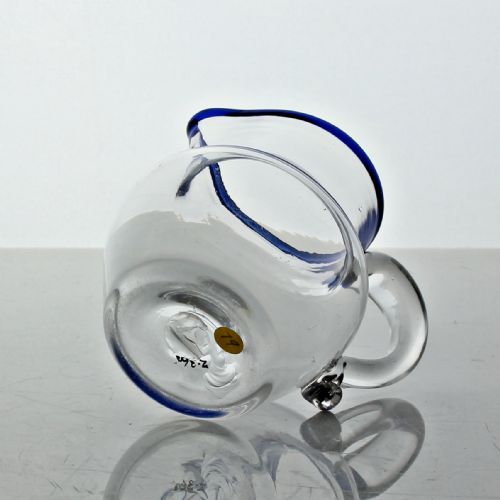 GEORGIAN SMALL PLAIN BOWL CREAM JUG WITH BLUE GLASS RIM - ADDITIONAL PHOTO 5
