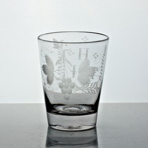 GEORGIAN HOP AND BARLEY ENGRAVED TUMBLER - ADDITIONAL PHOTO 1