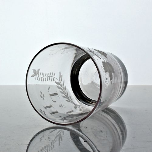 GEORGIAN HOP AND BARLEY ENGRAVED TUMBLER - ADDITIONAL PHOTO 2