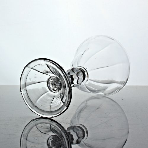 GEORGIAN RIBMOULDED OGEE BOWL PEDESTAL STEM SWEETMEAT GLASS - ADDITIONAL PHOTO 2