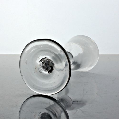 GEORGIAN DECEPTIVE TOASTMASTER'S PLAIN STEM DRAM OR FIRING GLASS - ADDITIONAL PHOTO 2