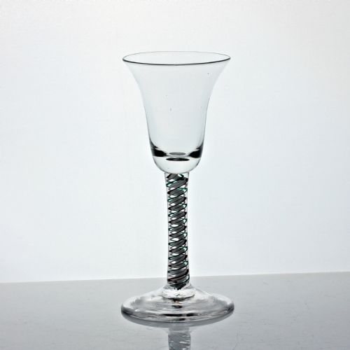 GEORGIAN RED AND GREEN COLOUR TWIST WINE GLASS - ADDITIONAL PHOTO 1