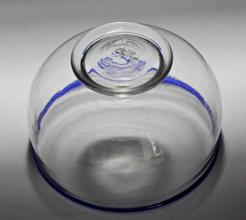 GEORGIAN SUGAR BOWL BLUE GLASS RIM - ADDITIONAL PHOTO 2