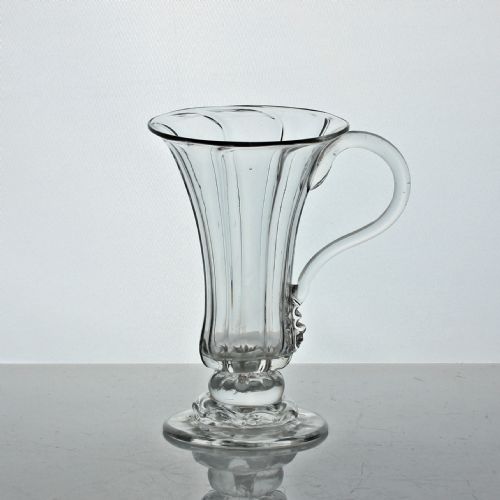 georgian single handle panelmoulded jelly glass - CATEGORY: ANTIQUE GLASS - DATED 18TH CENTURY