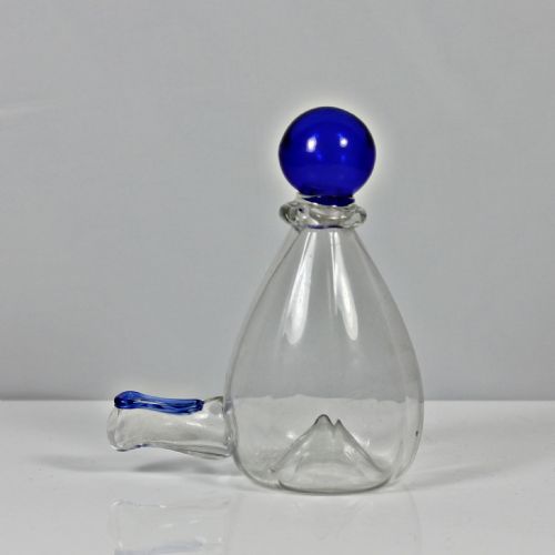 victorian bird feeder blue glass finial - CATEGORY: ANTIQUE GLASS - DATED 19TH CENTURY
