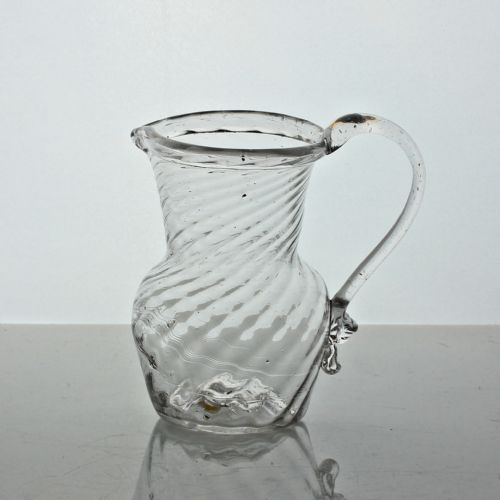 GEORGIAN WRYTHENMOULDED CLEAR GLASS CREAM JUG - ADDITIONAL PHOTO 1