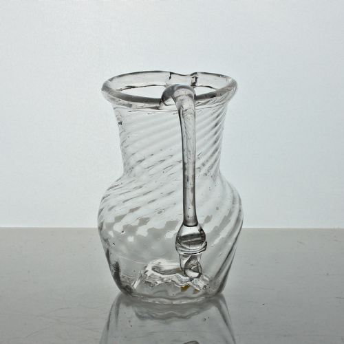 GEORGIAN WRYTHENMOULDED CLEAR GLASS CREAM JUG - ADDITIONAL PHOTO 2