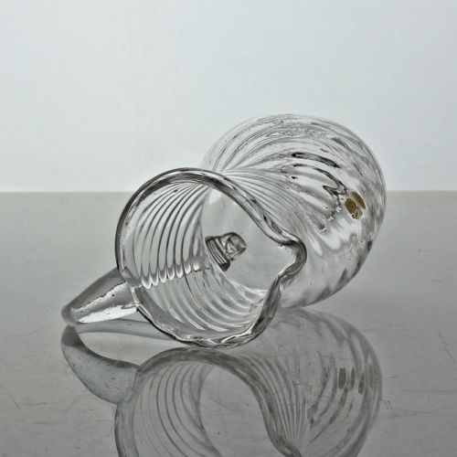 GEORGIAN WRYTHENMOULDED CLEAR GLASS CREAM JUG - ADDITIONAL PHOTO 3