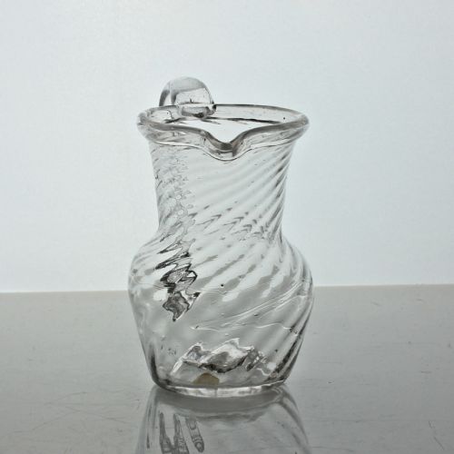 GEORGIAN WRYTHENMOULDED CLEAR GLASS CREAM JUG - ADDITIONAL PHOTO 5