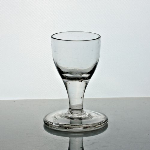 georgian ovoid bowl plain stem firing glass - CATEGORY: ANTIQUE GLASS - DATED 18TH CENTURY
