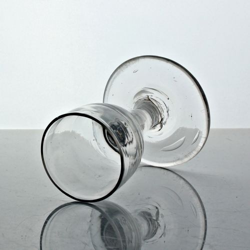 GEORGIAN OVOID BOWL PLAIN STEM FIRING GLASS - ADDITIONAL PHOTO 1