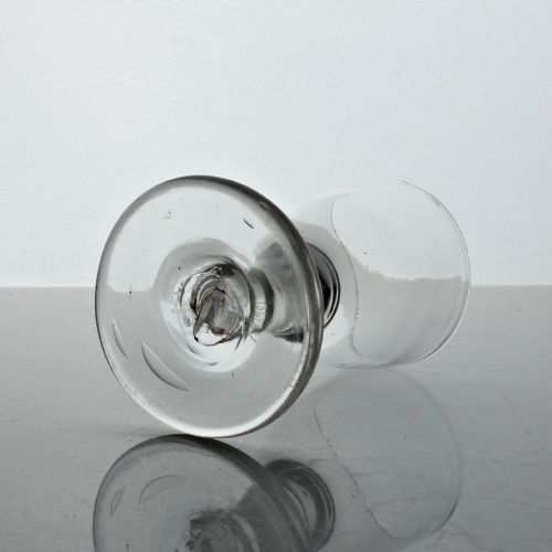GEORGIAN OVOID BOWL PLAIN STEM FIRING GLASS - ADDITIONAL PHOTO 2