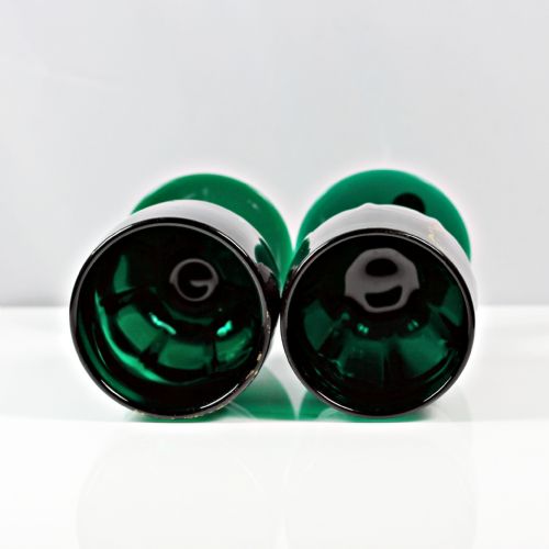 PAIR OF GEORGIAN GREEN GLASS RUMMERS GILDED AT ABSOLON FACTORY - ADDITIONAL PHOTO 1