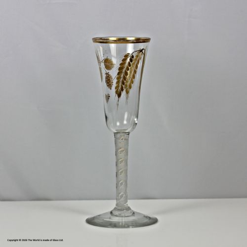 GEORGIAN JAMES GILES GILDED DOUBLE SERIES OPAQUE TWIST ALE GLASS - ADDITIONAL PHOTO 1