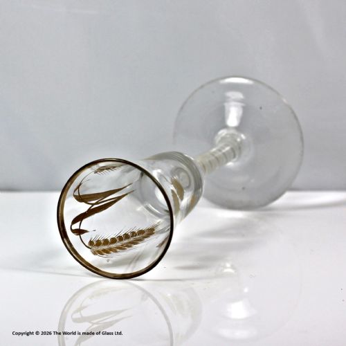 GEORGIAN JAMES GILES GILDED DOUBLE SERIES OPAQUE TWIST ALE GLASS - ADDITIONAL PHOTO 3