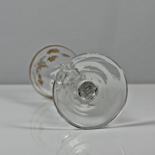 GEORGIAN JAMES GILES GILDED FACET CUT STEM WINE GLASS - ADDITIONAL PHOTO 4
