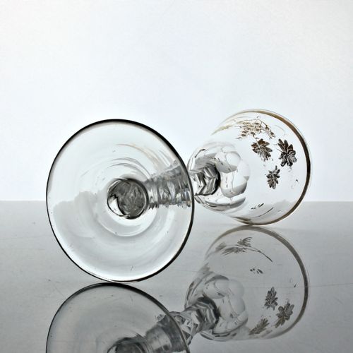 GEORGIAN JAMES GILES GILDED FACET CUT STEM WINE GLASS - ADDITIONAL PHOTO 6