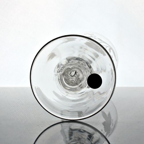GEORGIAN HOP AND BARLEY ENGRAVED FACET CUT STEM ALE FLUTE - ADDITIONAL PHOTO 3
