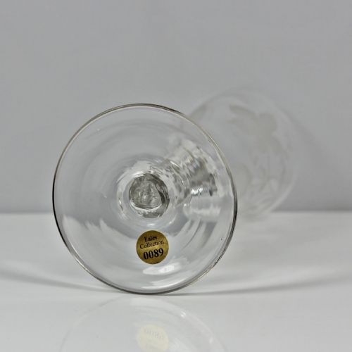 GEORGIAN HOP AND BARLEY ENGRAVED FACET CUT STEM ALE FLUTE - ADDITIONAL PHOTO 4