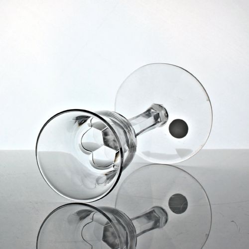 GEORGIAN RARE SLICECUT STEM WINE GLASS TULIP BOWL - ADDITIONAL PHOTO 2