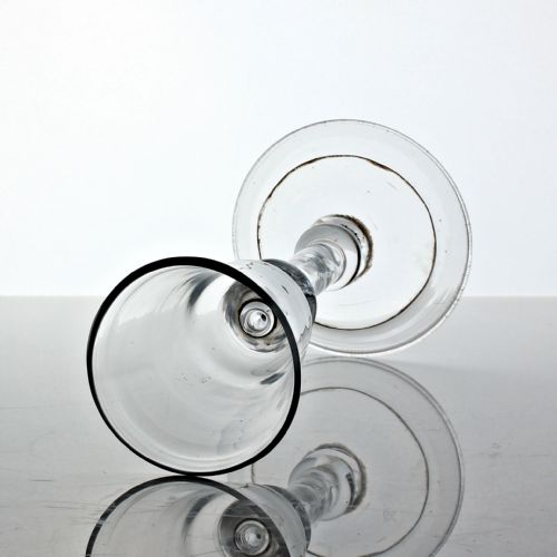 GEORGIAN BALUSTROID WINE GLASS DOUBLE KNOP ROUNDED FUNNEL BOWL - ADDITIONAL PHOTO 1