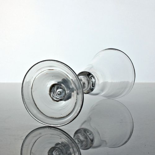 GEORGIAN BALUSTROID WINE GLASS DOUBLE KNOP ROUNDED FUNNEL BOWL - ADDITIONAL PHOTO 2