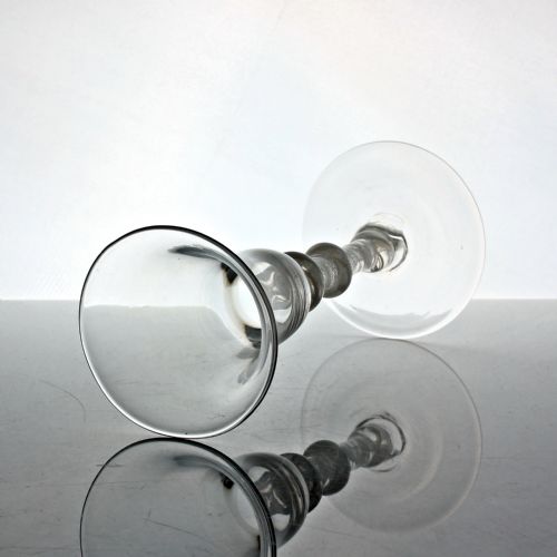 GEORGIAN SCARCE DOUBLE SERIES OPAQUE TWIST WINE GLASS TRIPLE KNOP - ADDITIONAL PHOTO 2