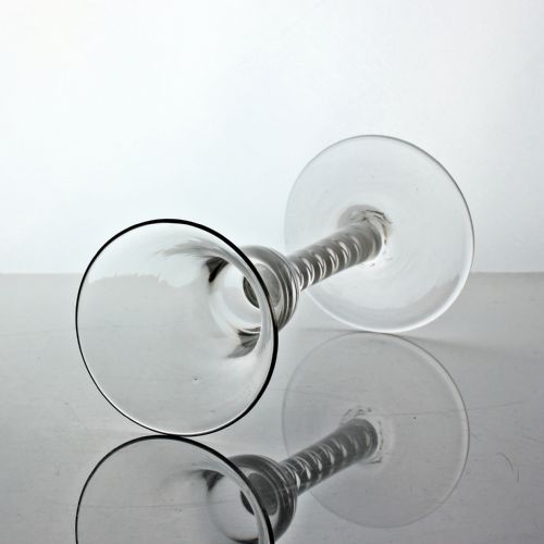 GEORGIAN DOUBLE SERIES OPAQUE TWIST WINE GLASS BELL BOWL - ADDITIONAL PHOTO 1