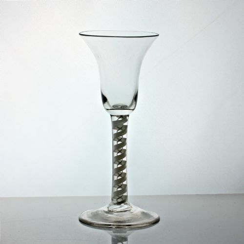 GEORGIAN DOUBLE SERIES OPAQUE TWIST WINE GLASS BELL BOWL - ADDITIONAL PHOTO 2