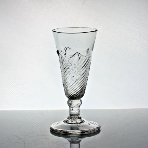 GEORGIAN FLAMMIFORM DWARF ALE GLASS