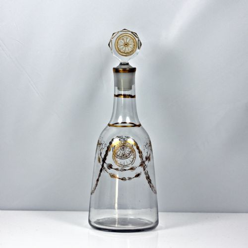 GEORGIAN RARE JAMES GILES GILDED HALF SIZED DECANTER