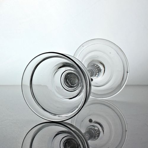 GEORGIAN MULTI SPIRAL OPAQUE TWIST STEM CHAMPAGNE OR SWEETMEAT GLASS - ADDITIONAL PHOTO 1