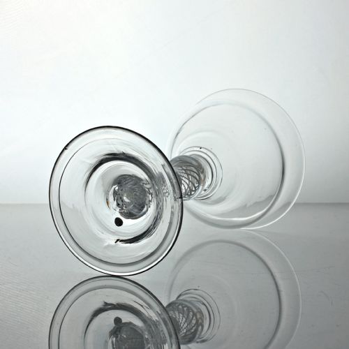 GEORGIAN MULTI SPIRAL OPAQUE TWIST STEM CHAMPAGNE OR SWEETMEAT GLASS - ADDITIONAL PHOTO 3
