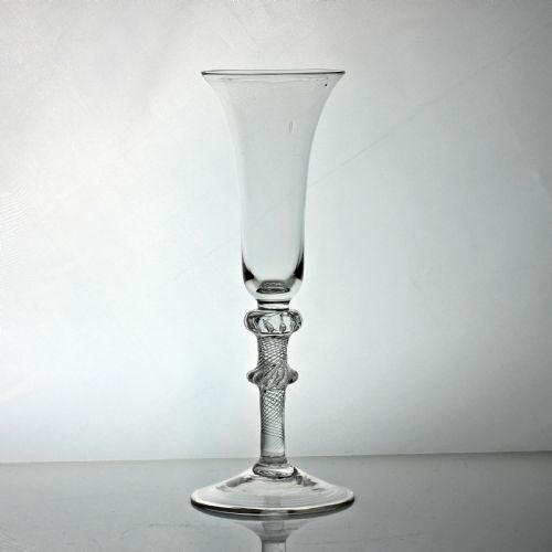 GEORGIAN MULTI SPIRAL AIR TWIST ALE GLASS DOUBLE KNOP BELL BOWL - ADDITIONAL PHOTO 1