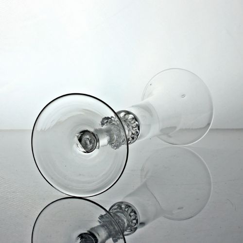 GEORGIAN MULTI SPIRAL AIR TWIST ALE GLASS DOUBLE KNOP BELL BOWL - ADDITIONAL PHOTO 2