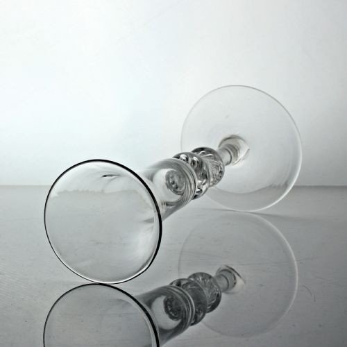GEORGIAN MULTI SPIRAL AIR TWIST ALE GLASS DOUBLE KNOP BELL BOWL - ADDITIONAL PHOTO 3