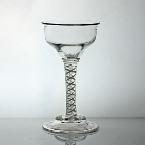 GEORGIAN DOUBLE SERIES OPAQUE TWIST STEM CHAMPAGNE OR SWEETMEAT GLASS - ADDITIONAL PHOTO 1