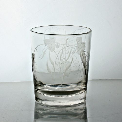 GEORGIAN HOP AND BARLEY ENGRAVED ALE TUMBLER - ADDITIONAL PHOTO 1