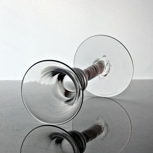 VICTORIAN CONTINENTAL PROBABLY DUTCH COLOUR TWIST WINE GLASS - ADDITIONAL PHOTO 1