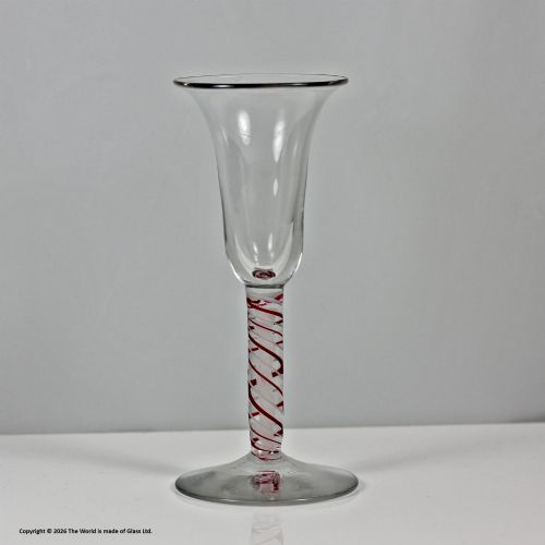 VICTORIAN CONTINENTAL PROBABLY DUTCH COLOUR TWIST WINE GLASS - ADDITIONAL PHOTO 3