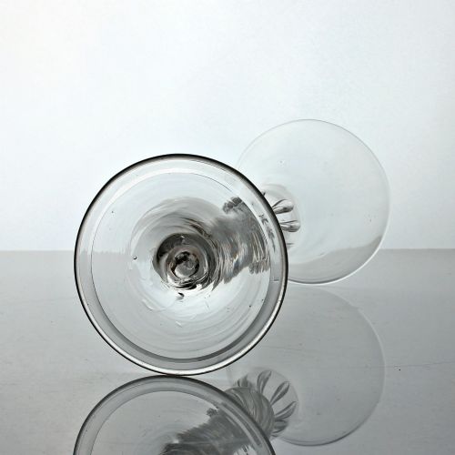 GEORGIAN MULTI SPIRAL AIR TWIST WINE GLASS BELL BOWL SHOULDER KNOP FOLDED FOOT - ADDITIONAL PHOTO 2