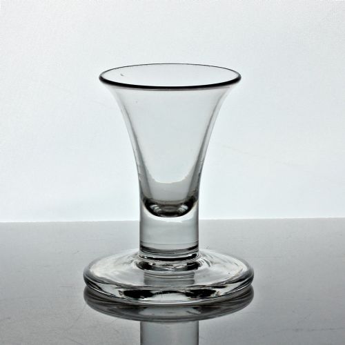 georgian plain stem firing glass trumpet bowl - CATEGORY: ANTIQUE GLASS - DATED 18TH CENTURY
