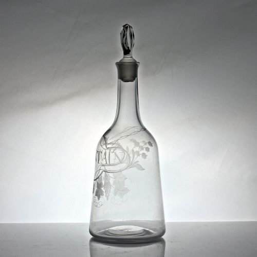 GEORGIAN SUGARLOAF DECANTER WITH ENGRAVED FAUX LABEL FOR MOUNTAIN - ADDITIONAL PHOTO 1